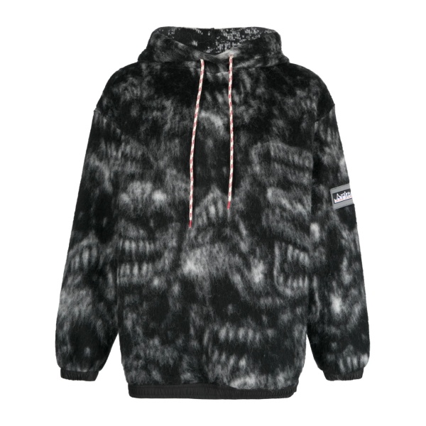 logo-patch drawstring hoodie