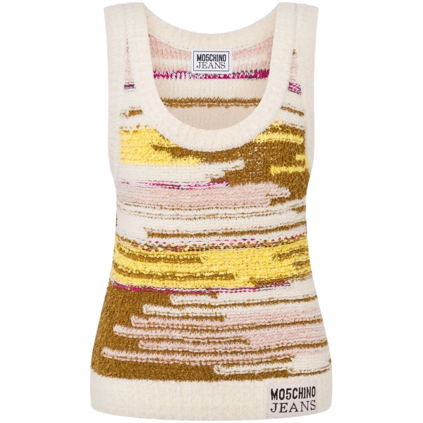logo-patch knitted top
