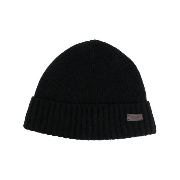 logo-patch ribbed beanie