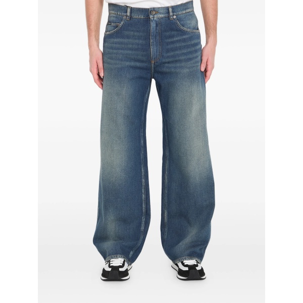 logo patch wide jeans