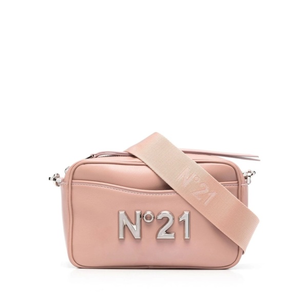 logo-plaque leather crossbody bag
