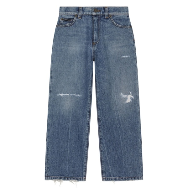 logo-plaque wide-leg jeans