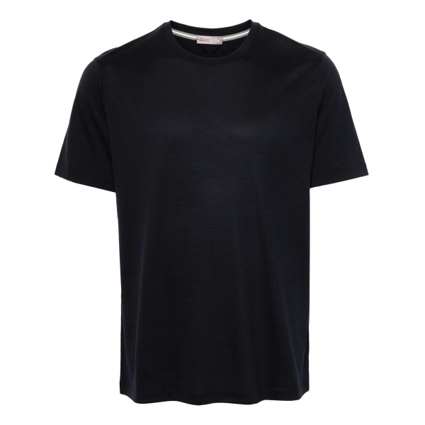 logo-plaque wool T-shirt