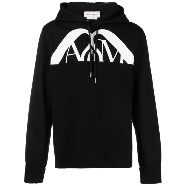 logo-print cotton hoodie