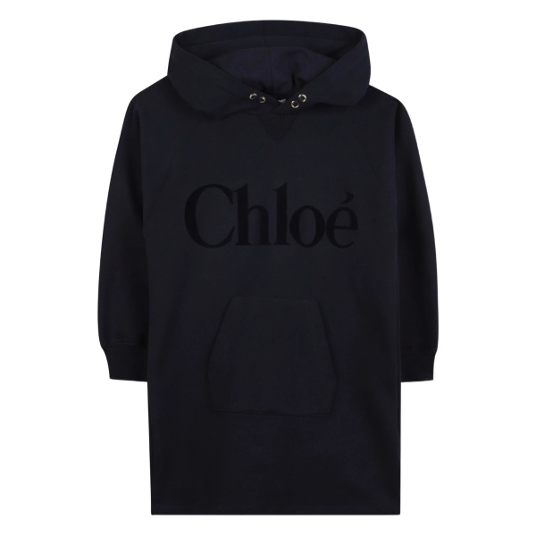 logo-print hooded dress