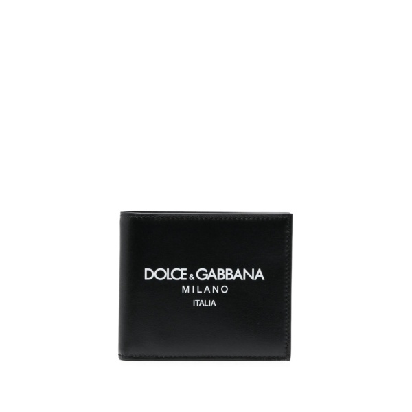 logo-print leather wallet