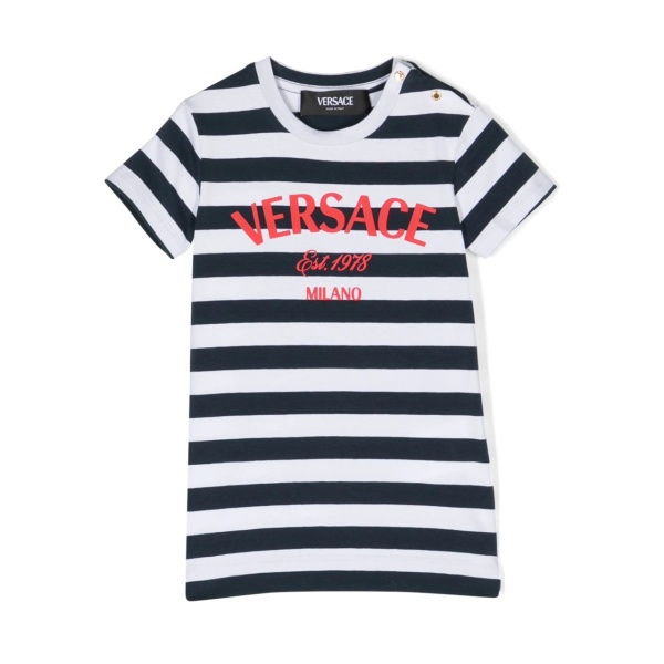 logo-print nautical-stripe T-shirt