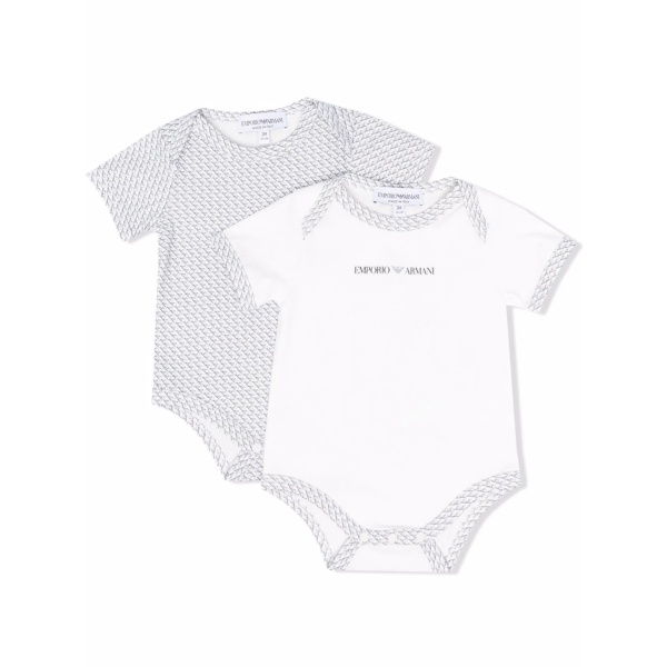 logo-print romper pack