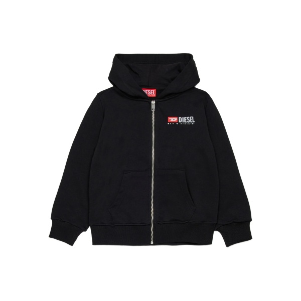 logo-print zip-up hoodie