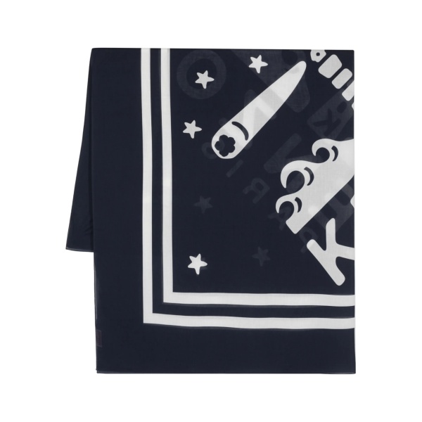 logo-stamp printed bandana scarf