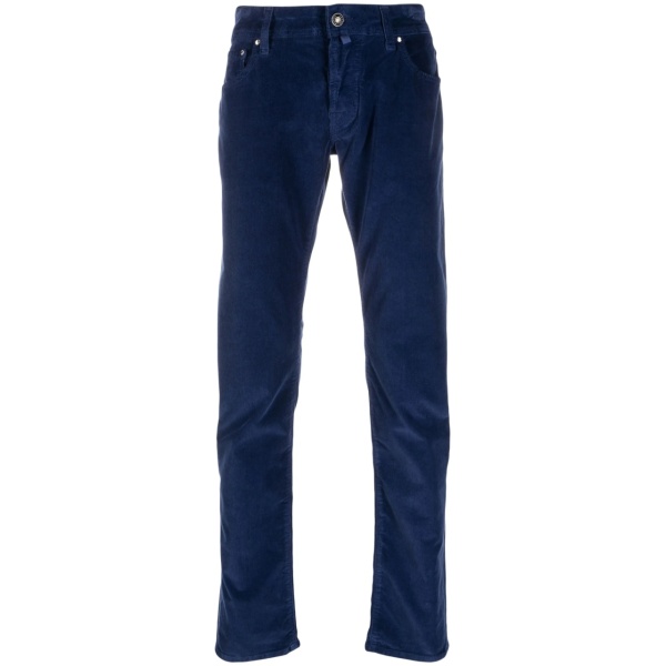 low-rise straight-leg corduroy trousers