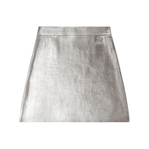 M-Isi metallic cotton mini skirt