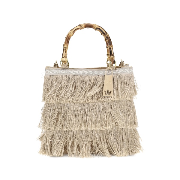 medium Jucca fringe-details bamboo-handle tote bag