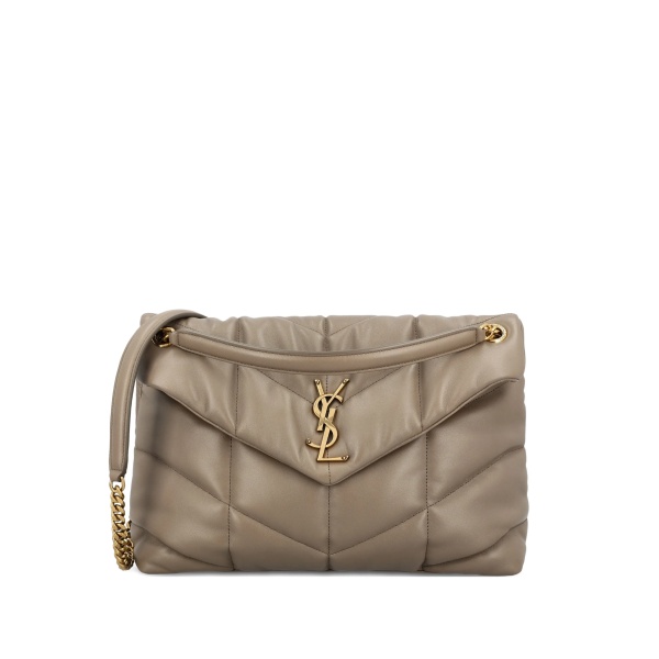 medium puffer bag in lambskin leather