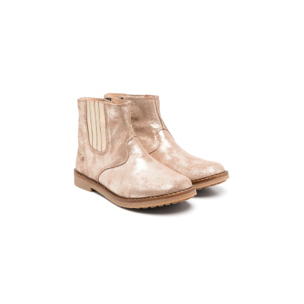 metallic-effect leather ankle boots