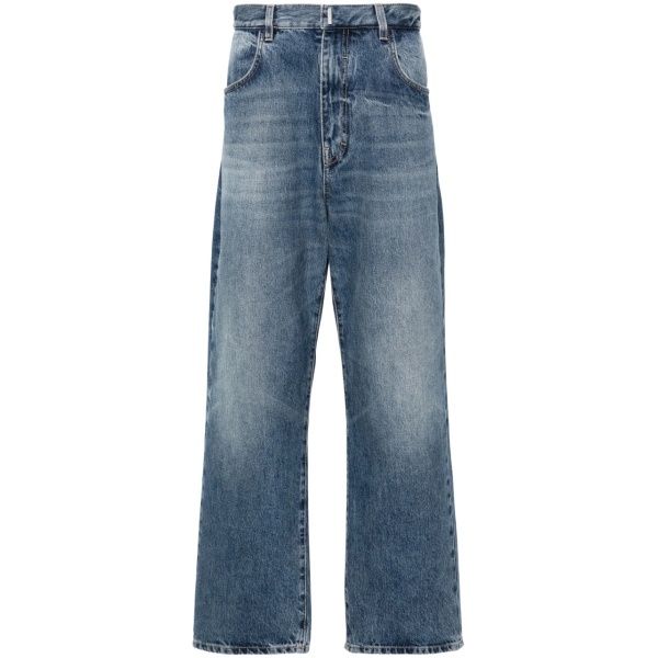 mid-rise straight-leg jeans