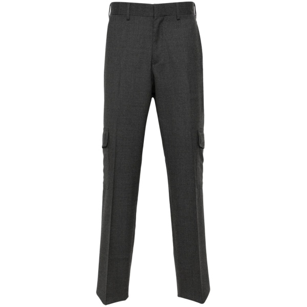 mid-rise wool cargo trousers