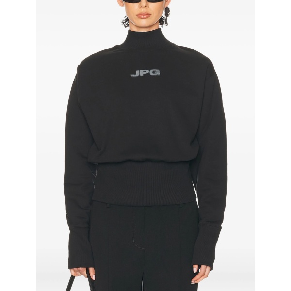 mock-neck long-sleeve sweatshirt