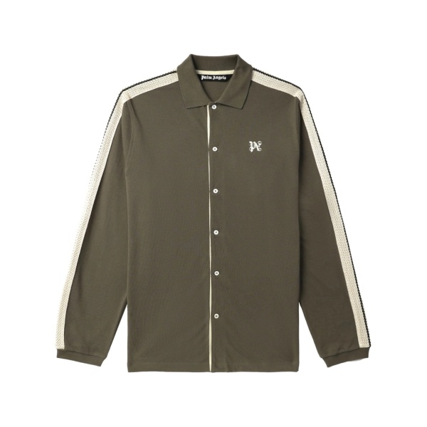 monogram-embroidered cotton shirt