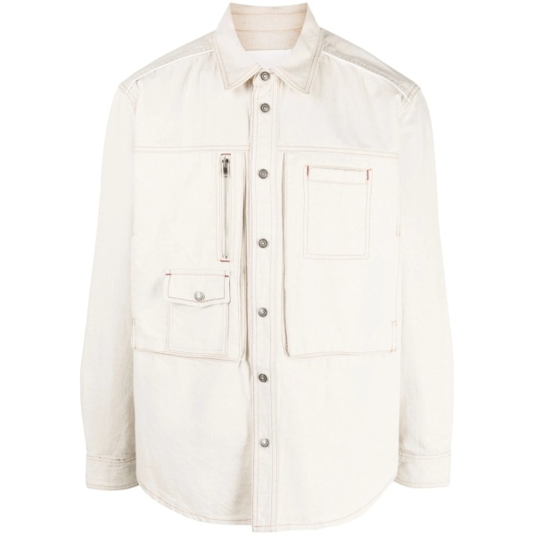 multiple-pockets shirt jacket