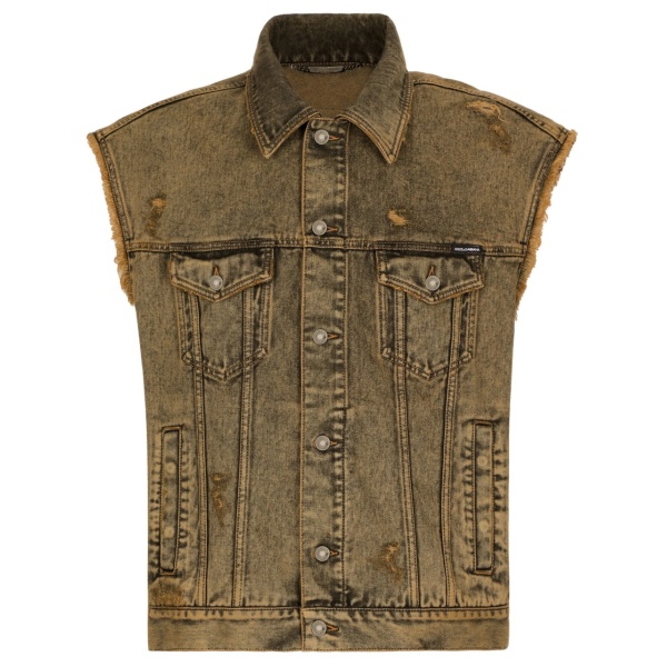 overdyed denim gilet