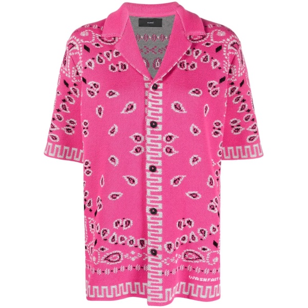 paisley-print short-sleeved shirt