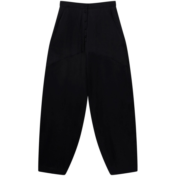 panelled satin tapered trousers