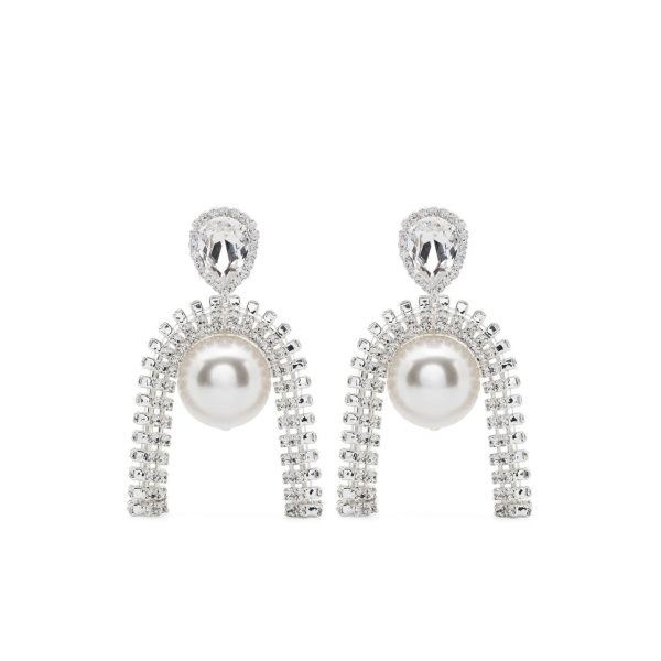 pearl-embellished drop earrings