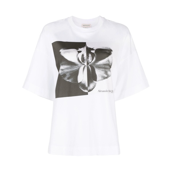 Photographic Orchid-print T-shirt
