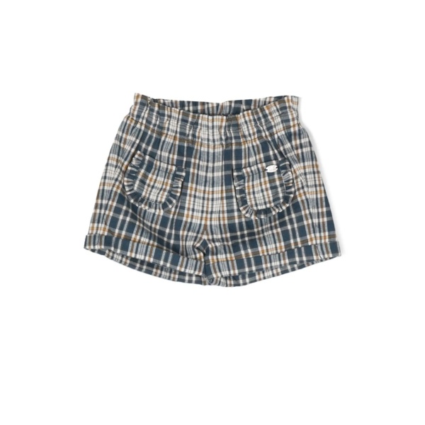 plaid check cotton-blend shorts