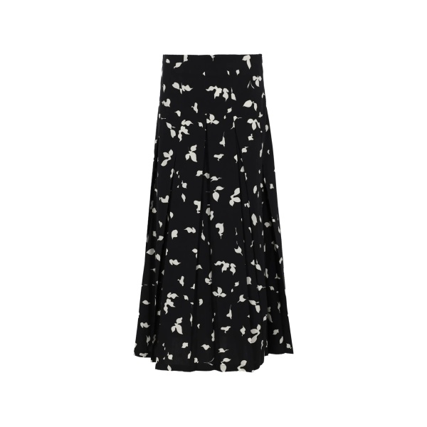 pleated floral skirt