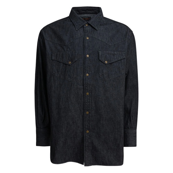 poocket button denim shirt