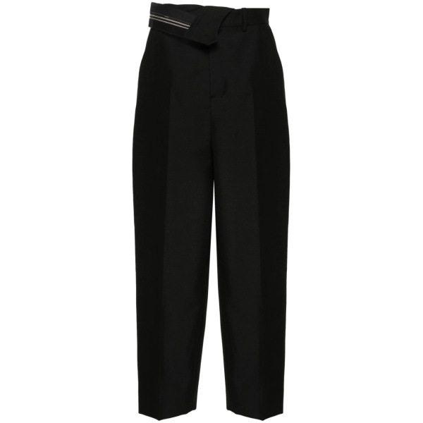 pressed-crease tapered trousers