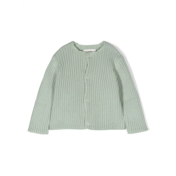rib-knit cotton cardigan