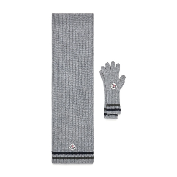 ribbed-knit logo-patch set