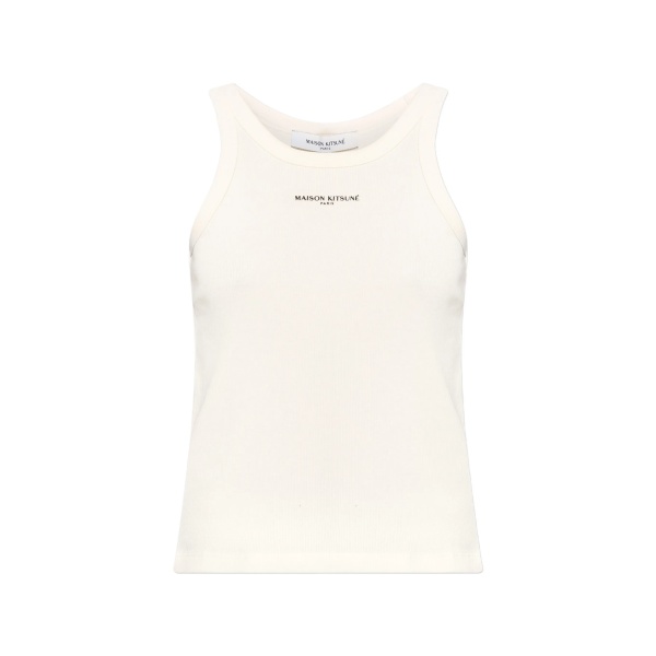 ribbed logo tank top
