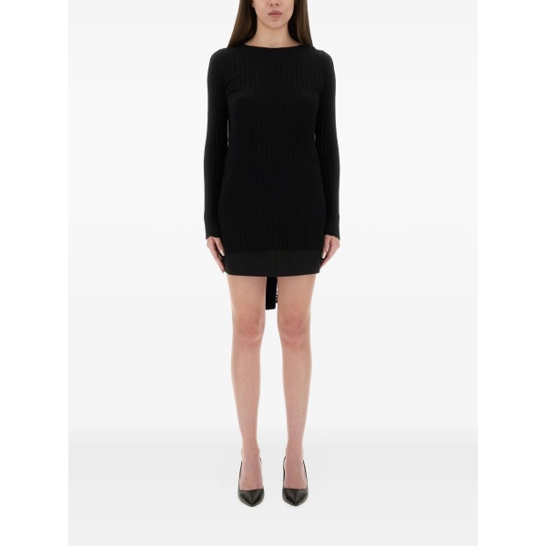 ribbed tie kmini dress
