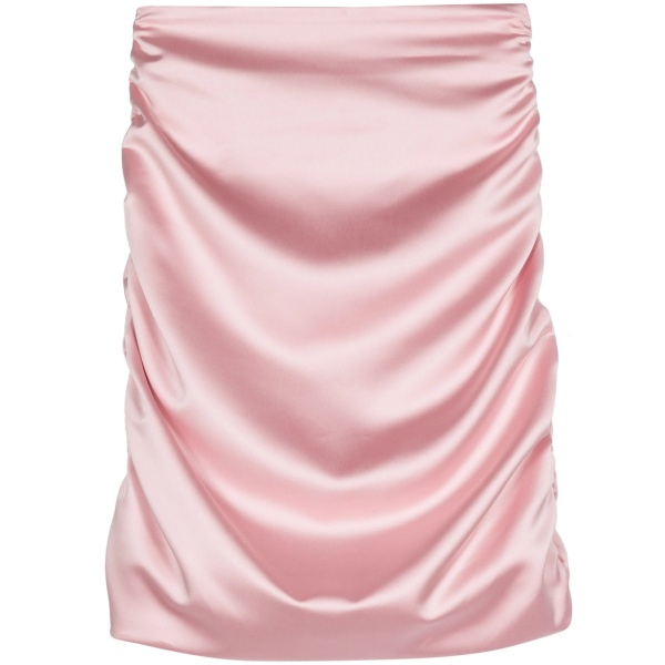 ruched-detail satin skirt