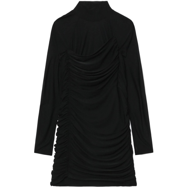 ruched long-sleeve minidress