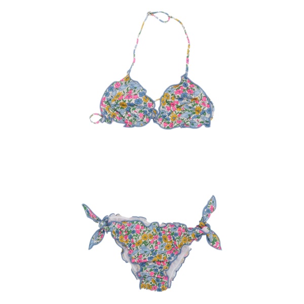 ruffled floral bikini