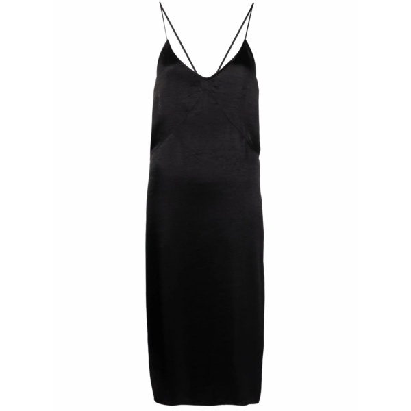 satin-finish midi dress