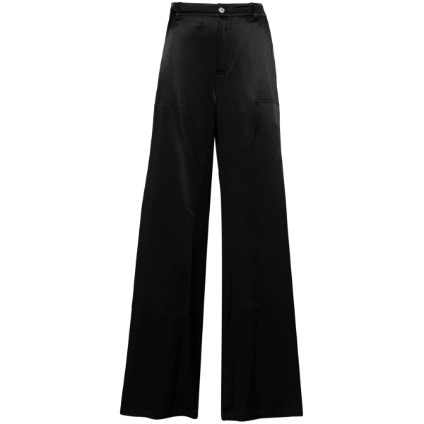 satin-finish wide-leg trousers