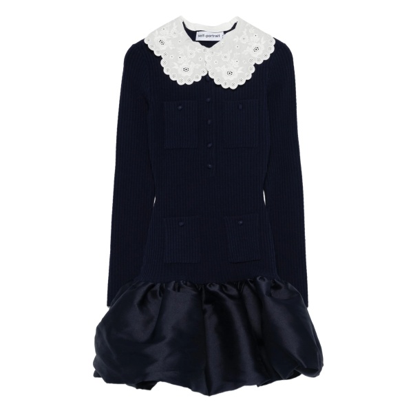 scalloped collar pocket mini dress