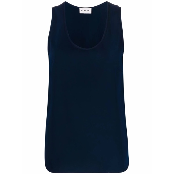 scoop-neck sleeveless blouse