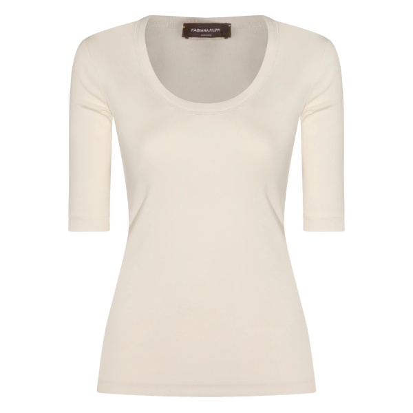 scoop-neck T-shirt