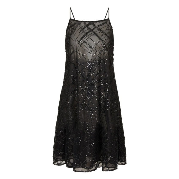 sequin-embellished backless mini dress