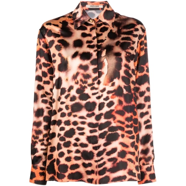 silk leopard print blouse