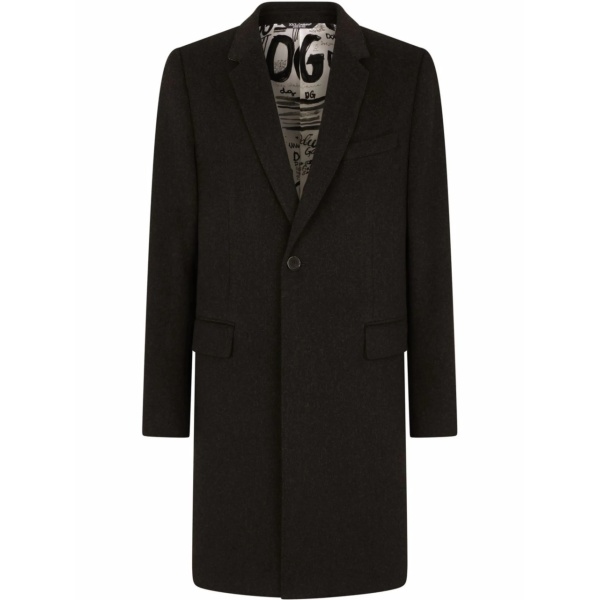 single-breasted wool-cashmere coat
