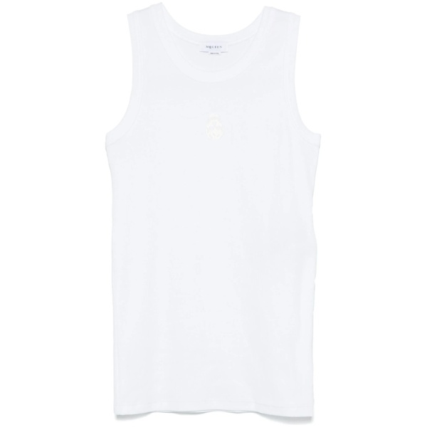 Skull-embroidered tank top
