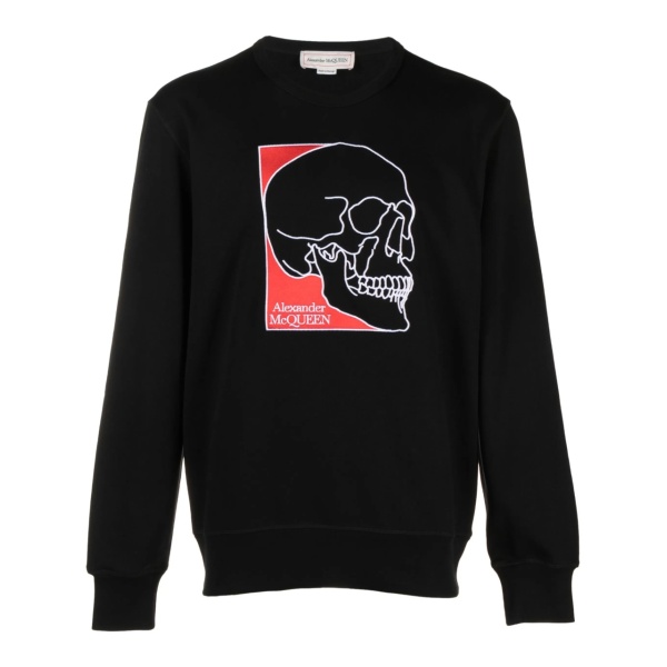 skull-print cotton sweatshirt